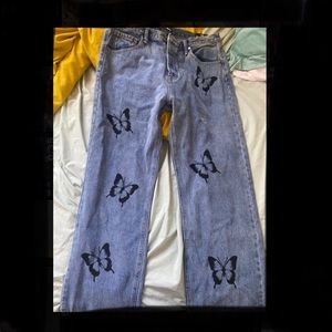 butterfly baggy jeans